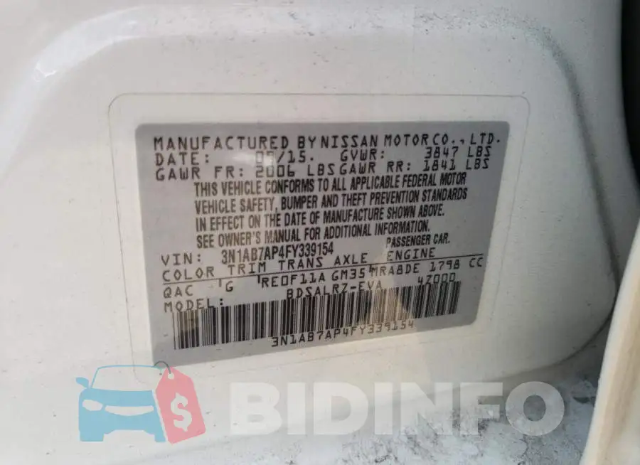 3N1AB7AP4FY339154 Photo# 12