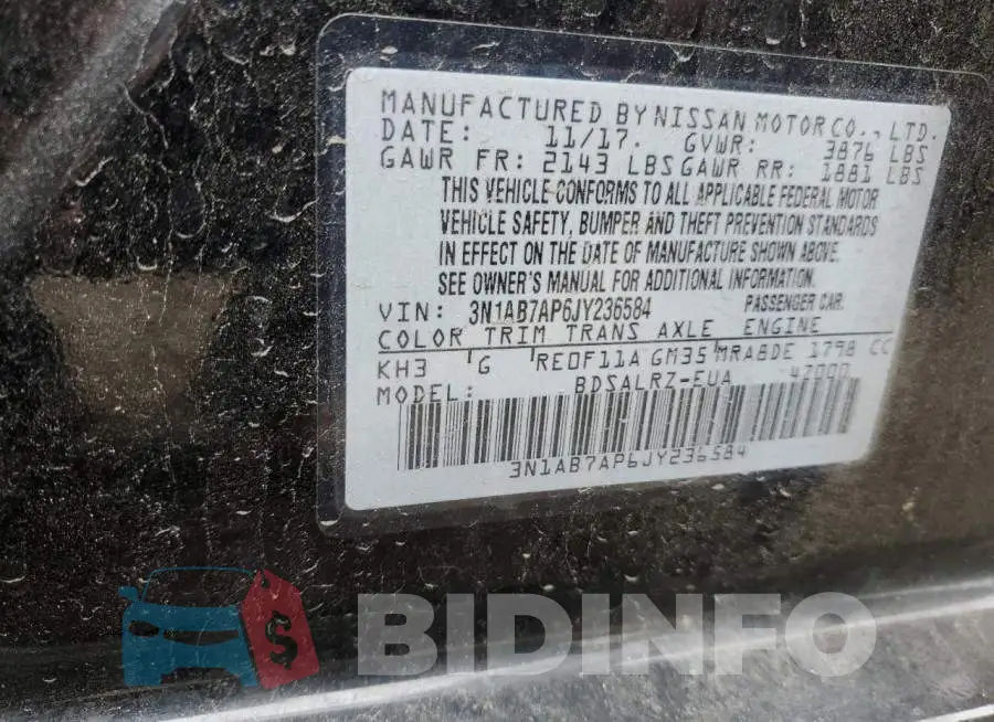 3N1AB7AP6JY236584 Photo# 12