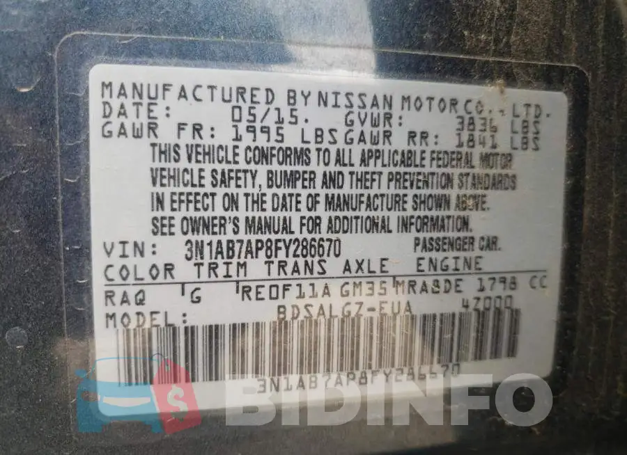3N1AB7AP8FY286670 Photo# 12