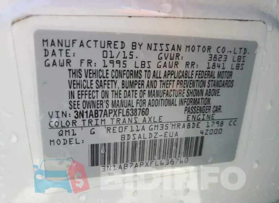3N1AB7APXFL638760 Photo# 13