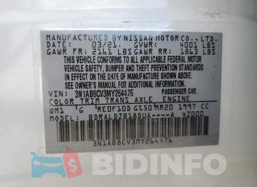3N1AB8CV3MY264476 Photo# 13