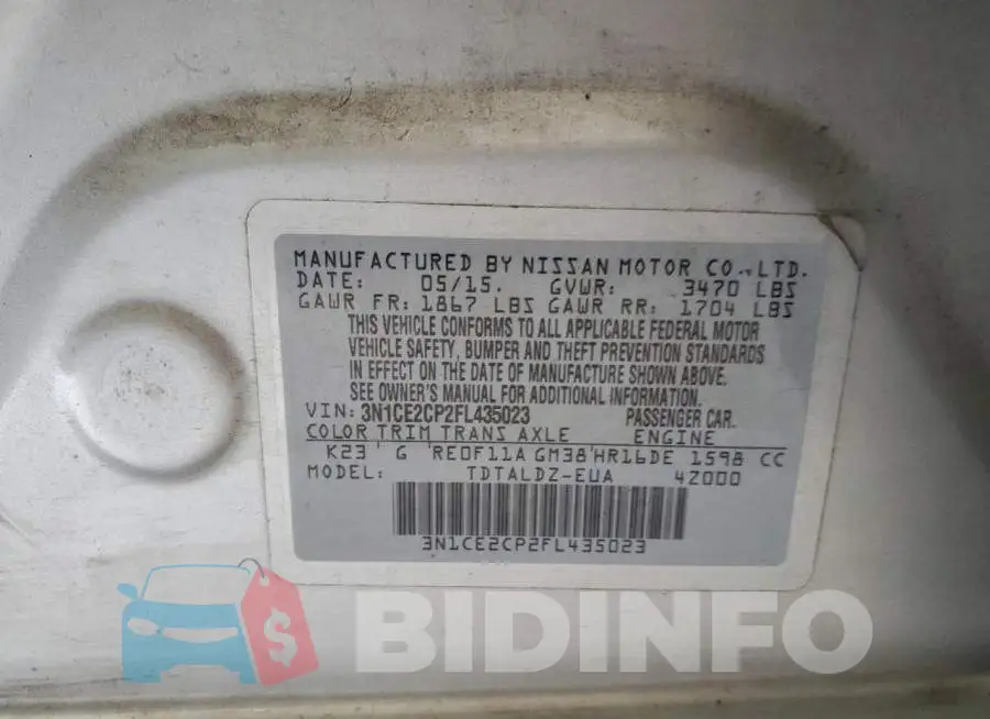 3N1CE2CP2FL435023 Photo# 12