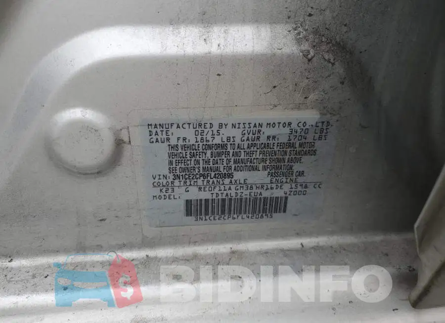 3N1CE2CP6FL420895 Photo# 13
