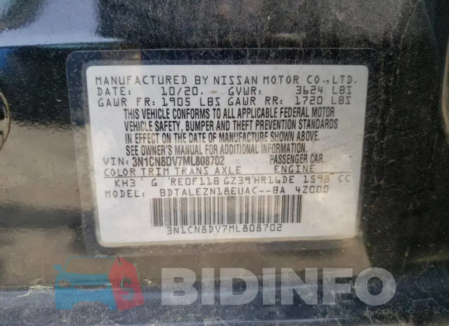 3N1CN8DV7ML808702 Photo# 13