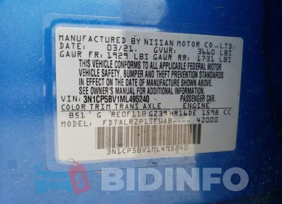 3N1CP5BV1ML495240 Photo# 13