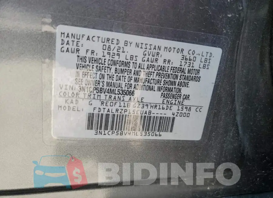 3N1CP5BV4ML535066 Photo# 12