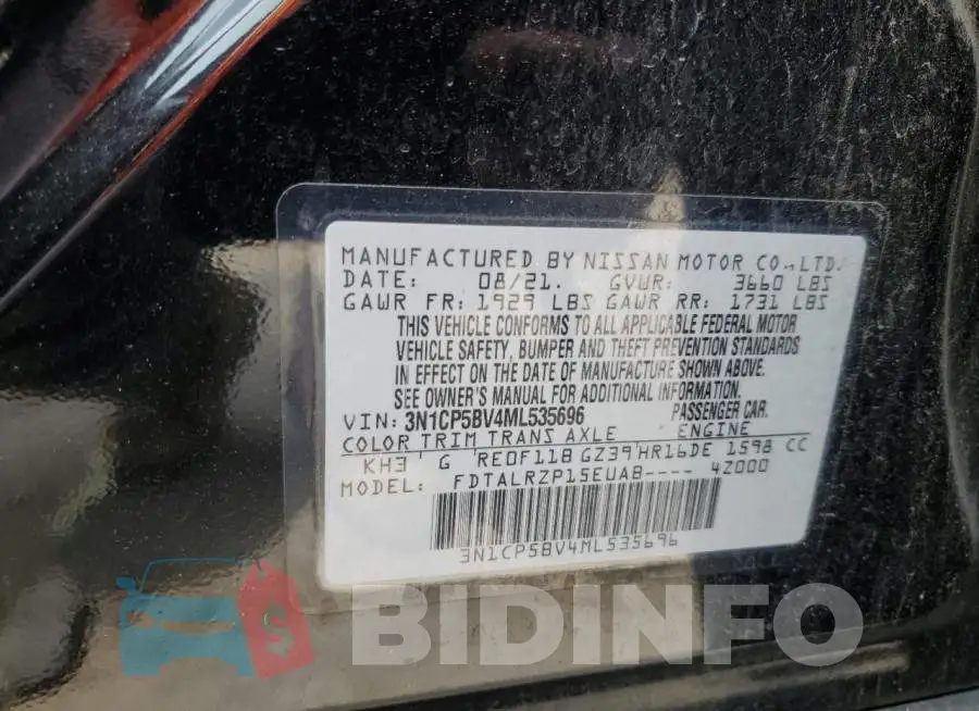 3N1CP5BV4ML535696 Photo# 12