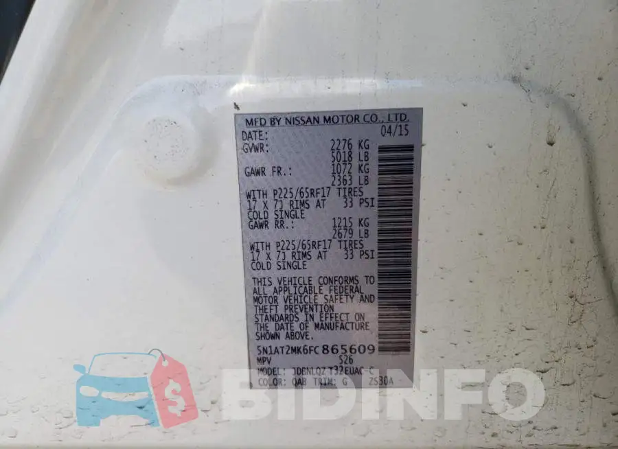 5N1AT2MK6FC865609 Photo# 14