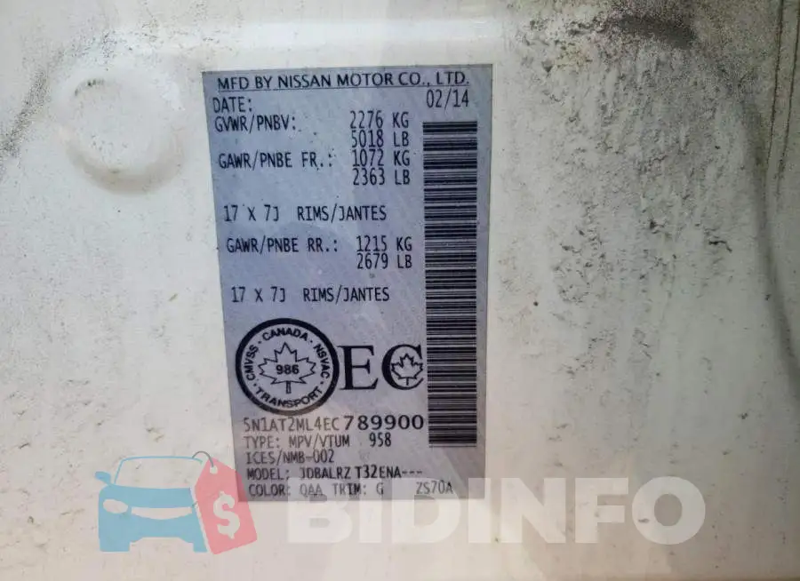 5N1AT2ML4EC789900 Photo# 13