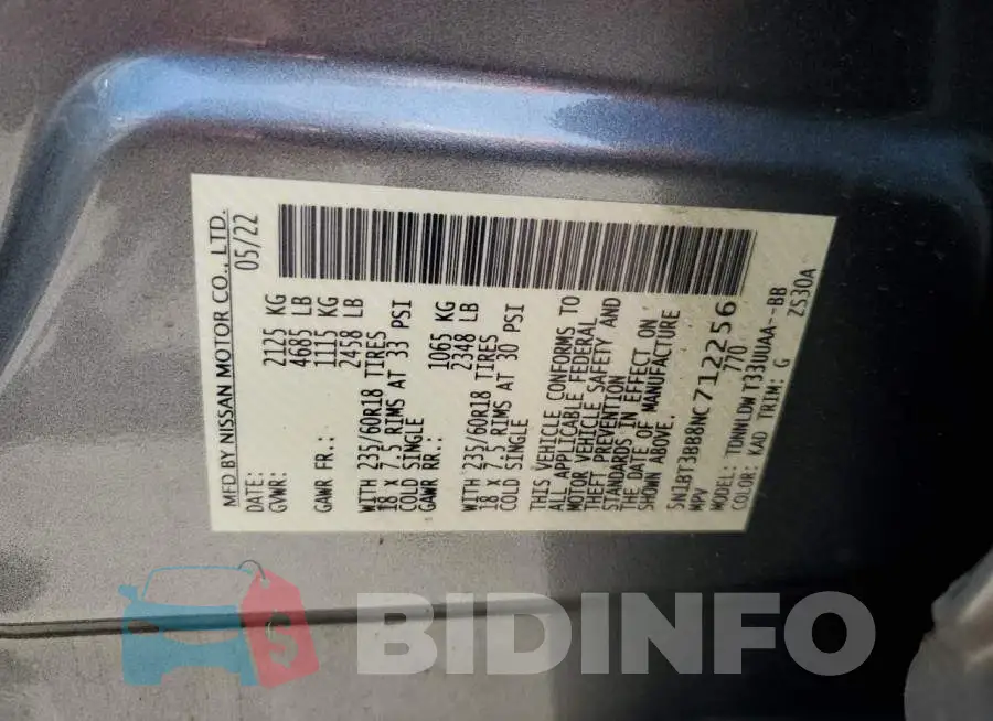 5N1BT3BB8NC712256 Photo# 13