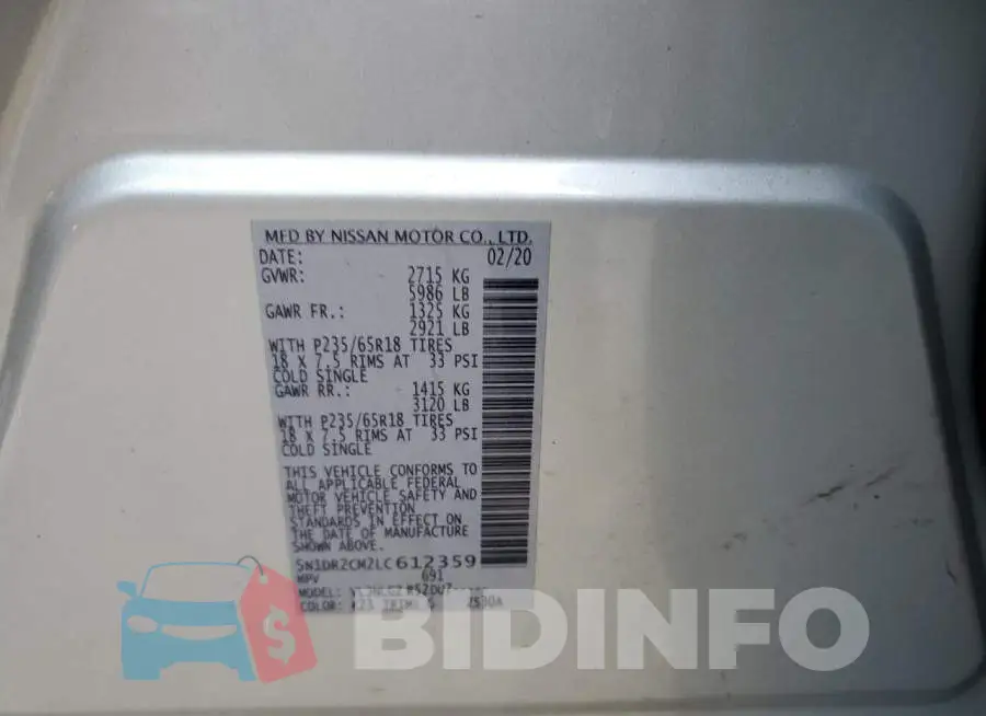 5N1DR2CM2LC612359 Photo# 14