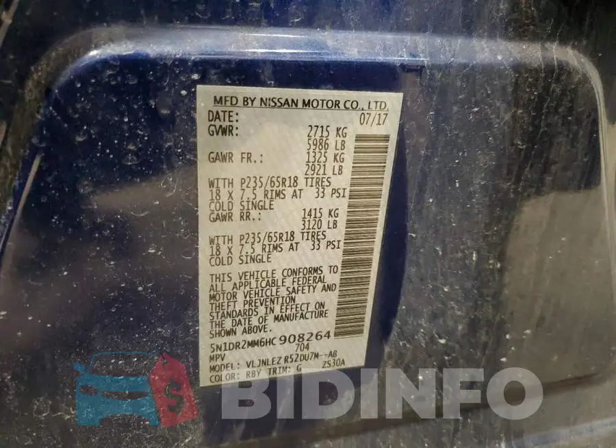 5N1DR2MM6HC908264 Photo# 13
