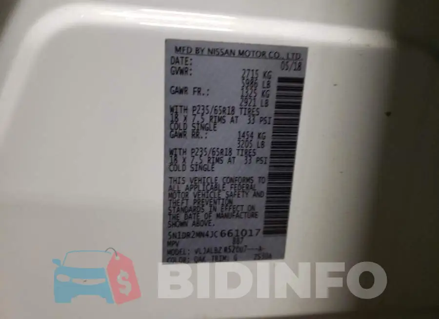 5N1DR2MN4JC661017 Photo# 14