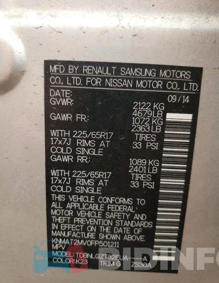 KNMAT2MV0FP501211 Photo# 13