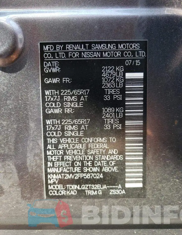 KNMAT2MV2FP587024 Photo# 10
