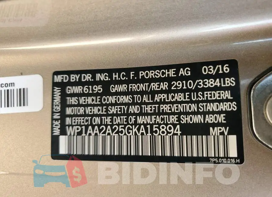 WP1AA2A25GKA15894 Photo# 12