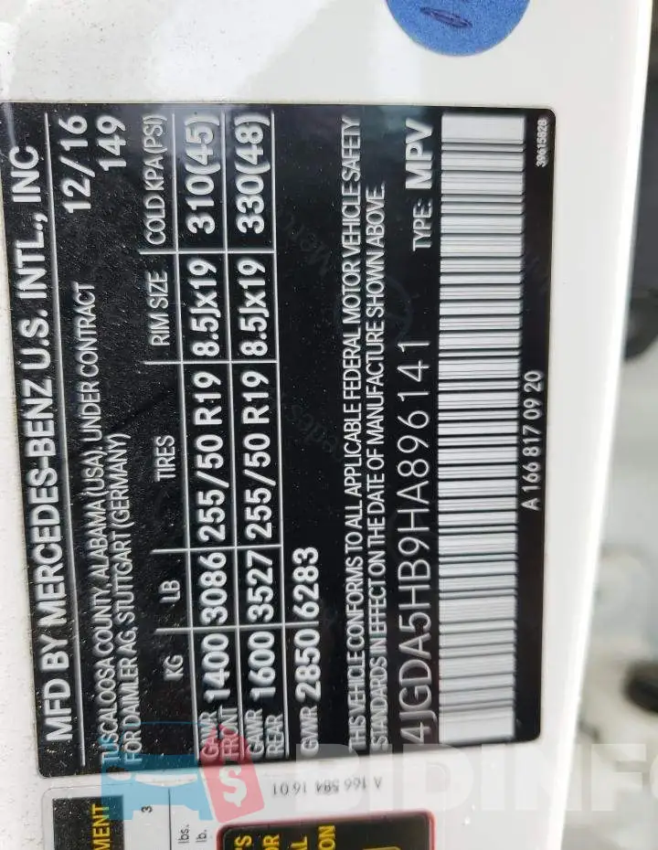 4JGDA5HB9HA896141 Photo# 13