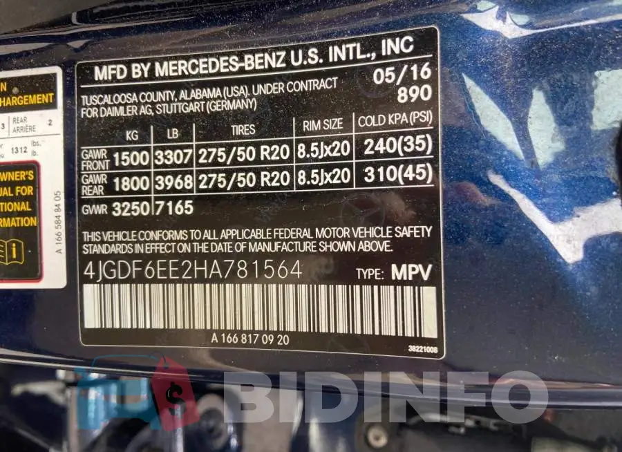 4JGDF6EE2HA781564 Photo# 14