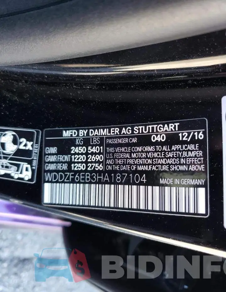 WDDZF6EB3HA187104 Photo# 13