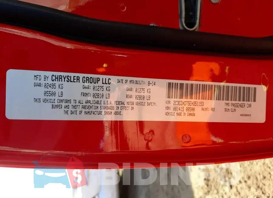 2C3CDXDT5EH351153 Photo# 12