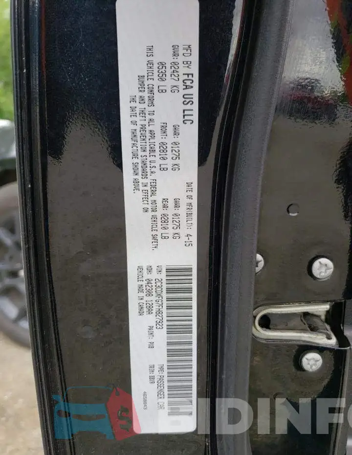 2C3CDXFG7FH827923 Photo# 12