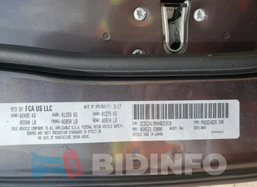 2C3CDXL9XHH631919 Photo# 12