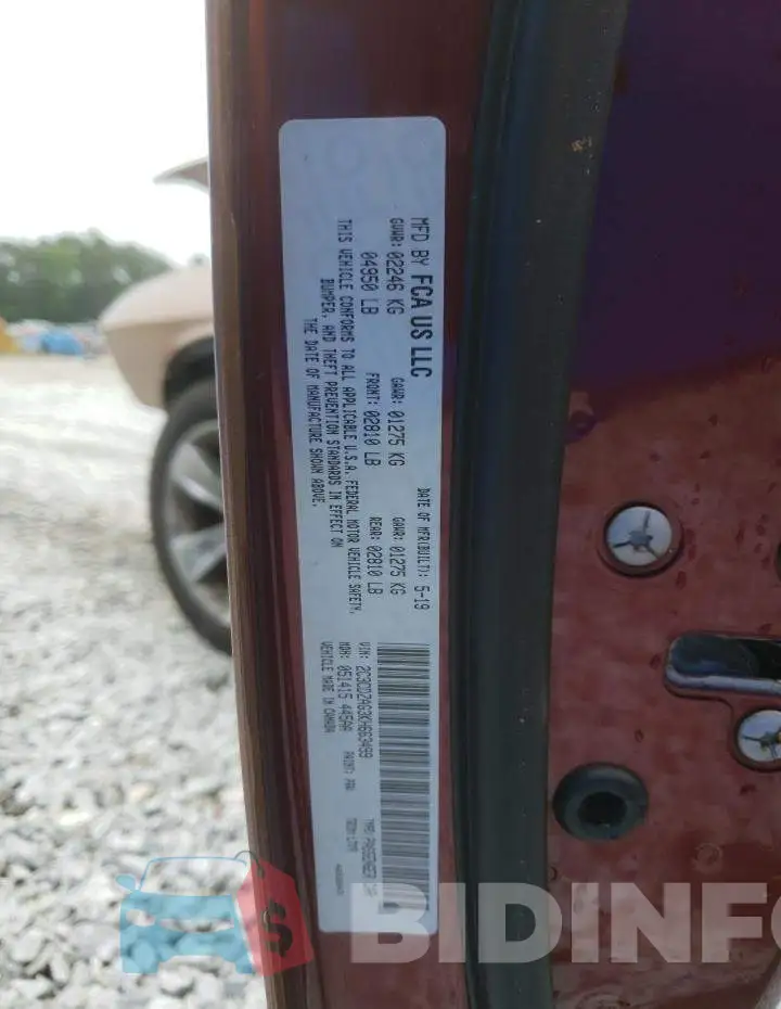 2C3CDZAG3KH663499 Photo# 12