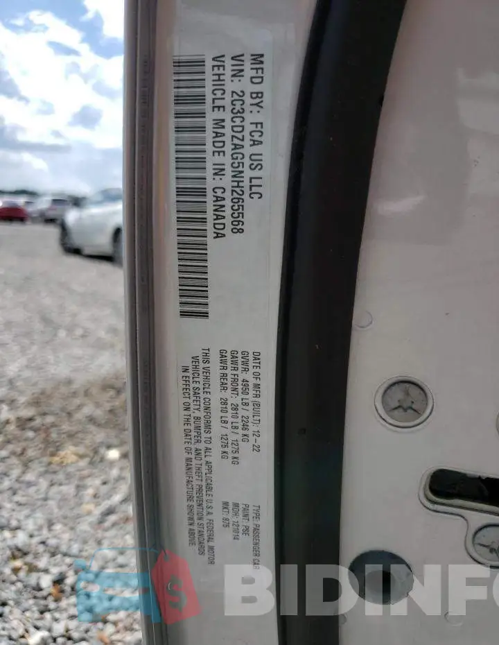 2C3CDZAG5NH265568 Photo# 12