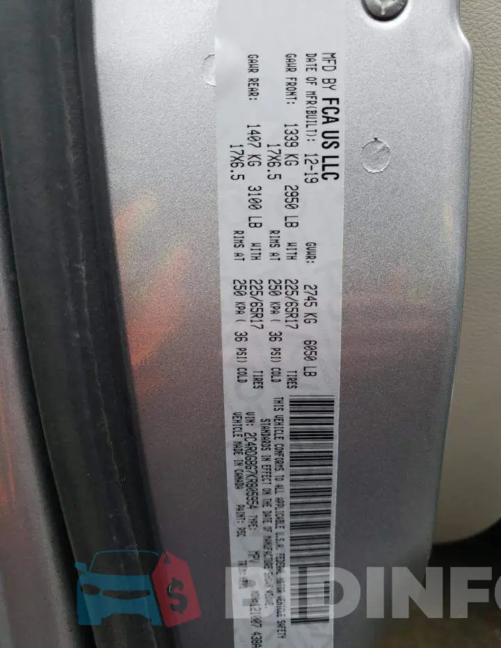 2C4RDGBG7KR805954 Photo# 13