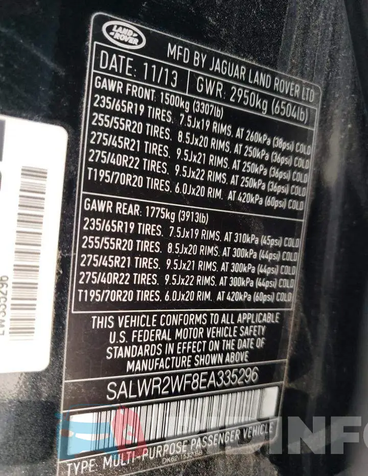 SALWR2WF8EA335296 Photo# 13
