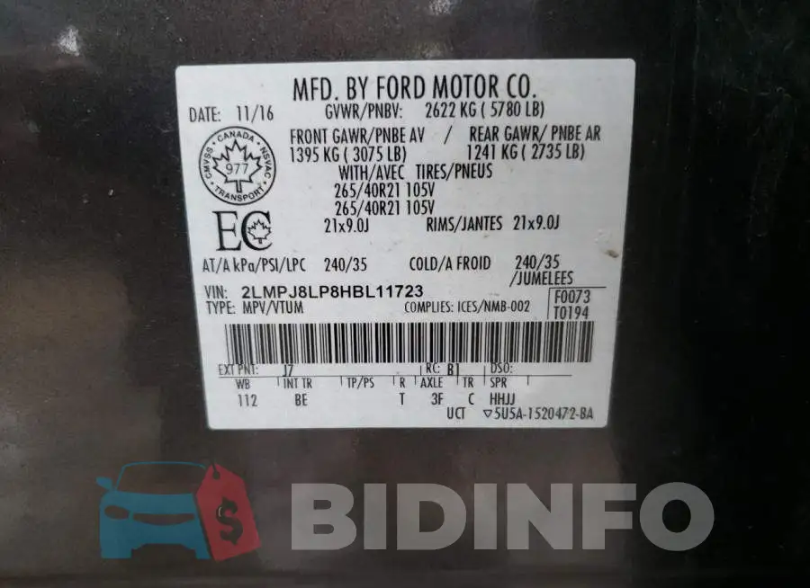 2LMPJ8LP8HBL11723 Photo# 14