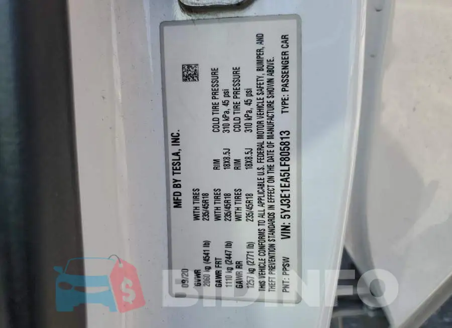 5YJ3E1EA5LF805813 Photo# 12