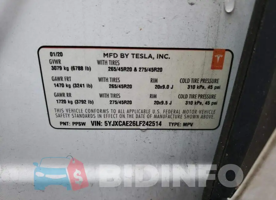 5YJXCAE26LF242514 Photo# 12