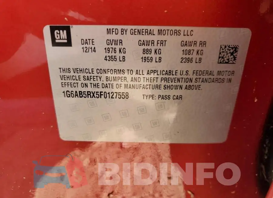 1G6AB5RX5F0127558 Photo# 12