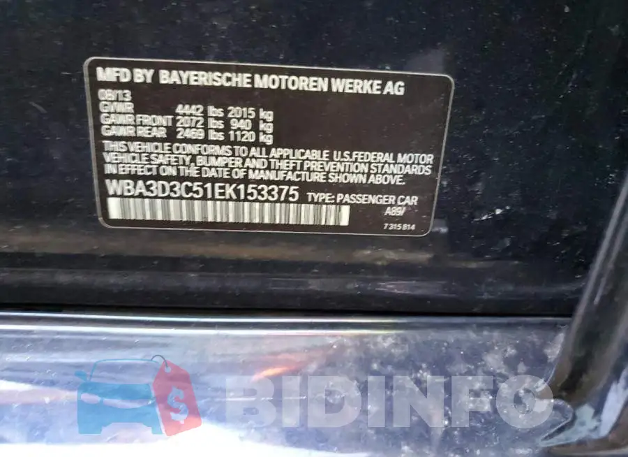 WBA3D3C51EK153375 Photo# 12