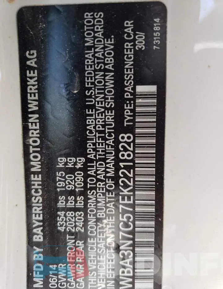 WBA3N7C57EK221828 Photo# 12