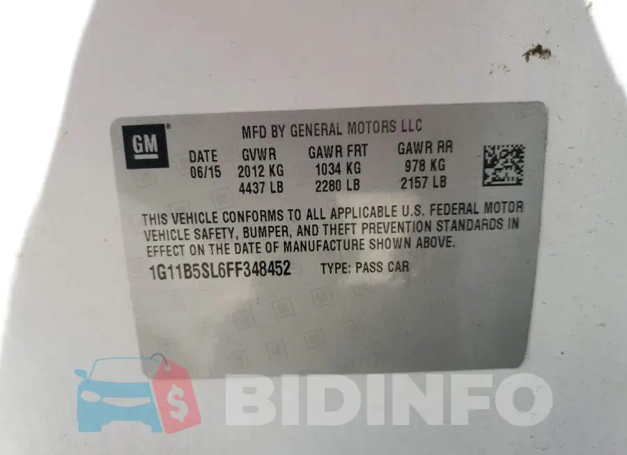 1G11B5SL6FF348452 Photo# 12
