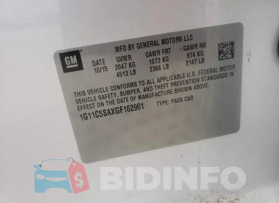1G11C5SAXGF162961 Photo# 12
