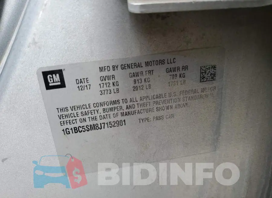 1G1BC5SM8J7152901 Photo# 12