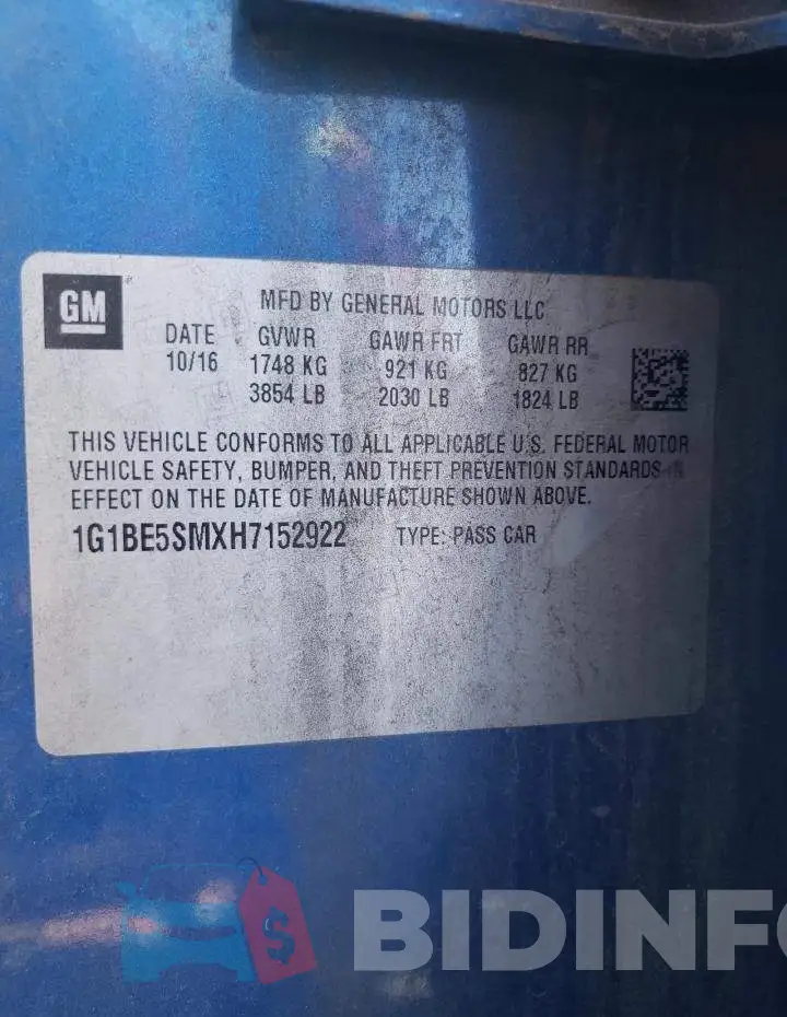 1G1BE5SMXH7152922 Photo# 13