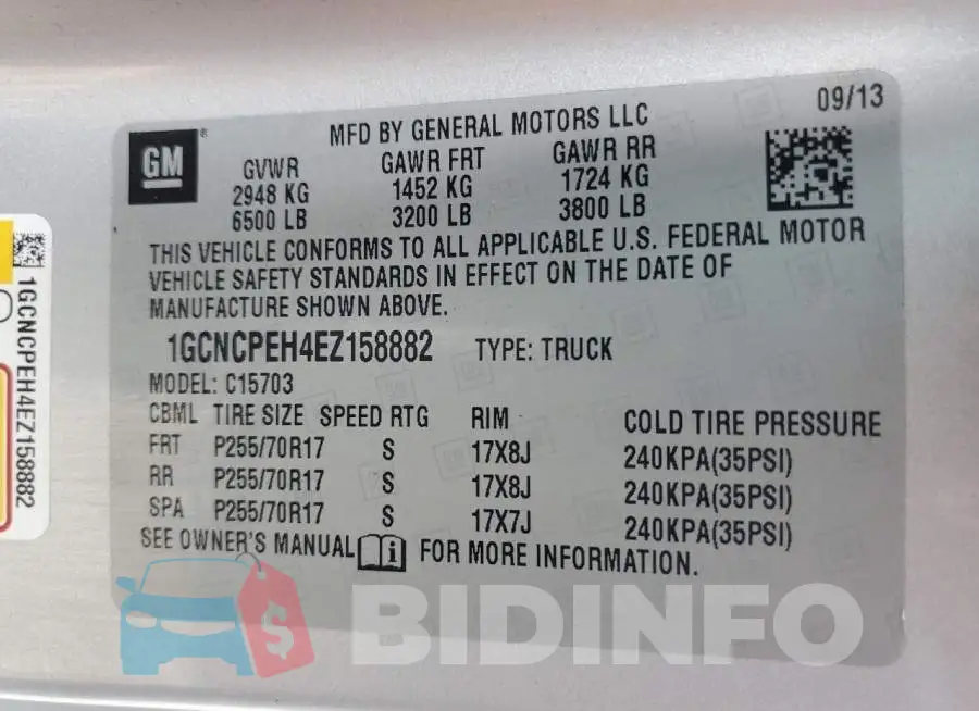 1GCNCPEH4EZ158882 Photo# 13