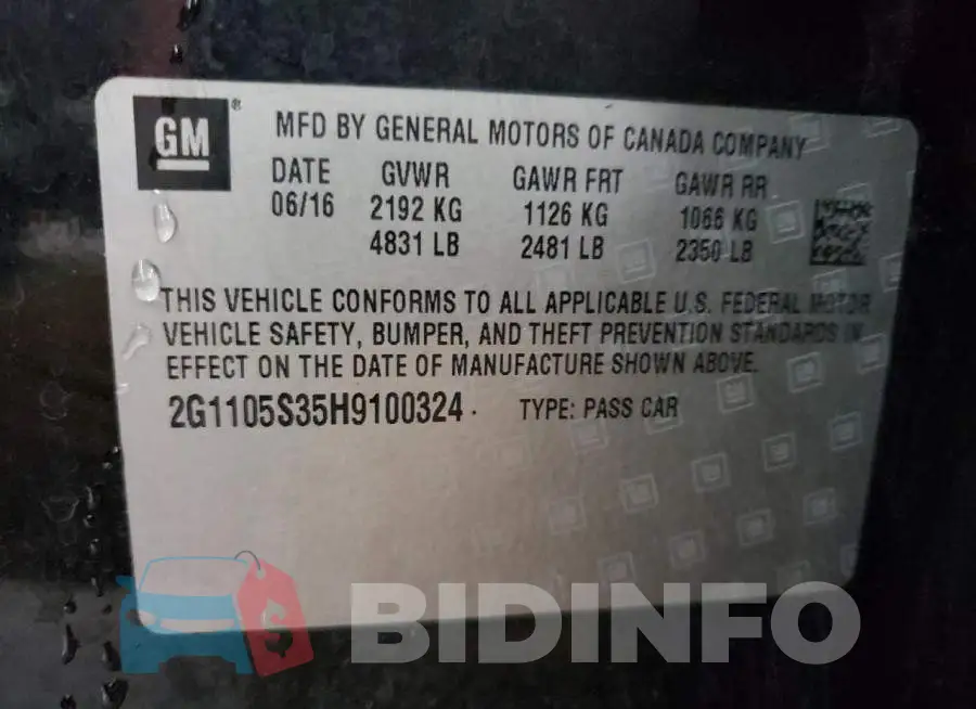 2G1105S35H9100324 Photo# 12