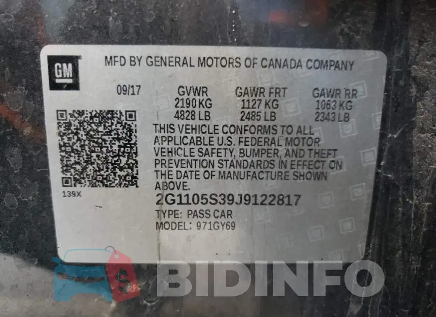 2G1105S39J9122817 Photo# 12