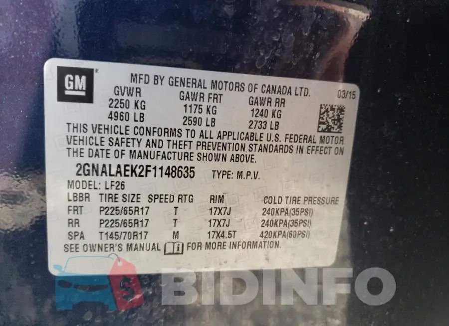 2GNALAEK2F1148635 Photo# 13