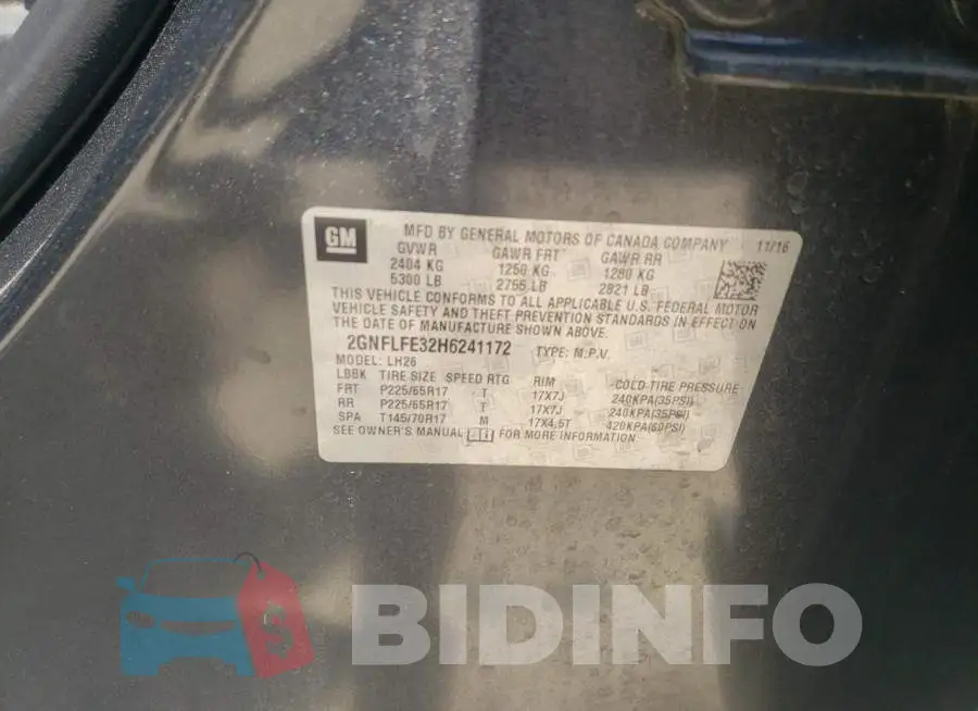 2GNFLFE32H6241172 Photo# 10