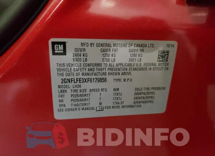2GNFLFE3XF6179856 Photo# 14