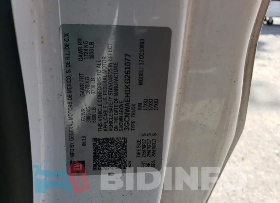 3GCNWAEH1KG261077 Photo# 12