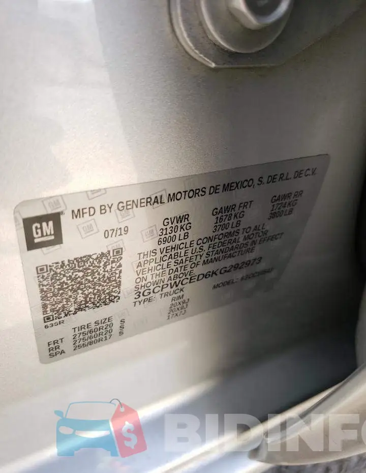 3GCPWCED6KG292973 Photo# 12