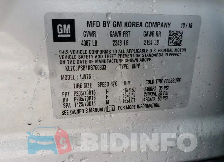 KL7CJPSB1KB760833 Photo# 12
