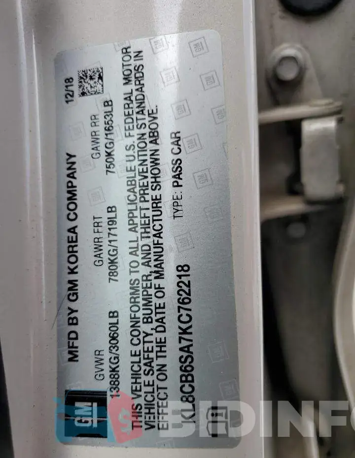 KL8CB6SA7KC762218 Photo# 12
